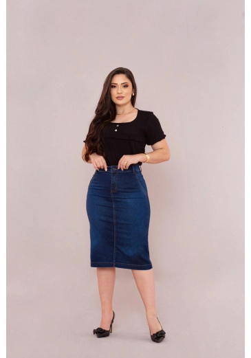 Saia Jeans Lápis Mulher Morena Outono/Inverno 2025