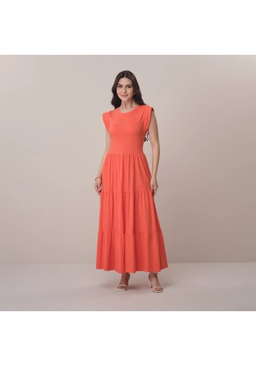 Vestido Brenda Em Malha Conforto LaranjaTata Martello Primavera/Verão 2026