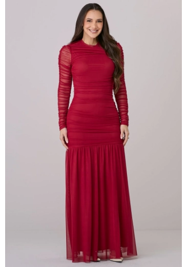 Vestido Tayla Em Tule Vermelho Tata Martello Outono/Inverno 2026