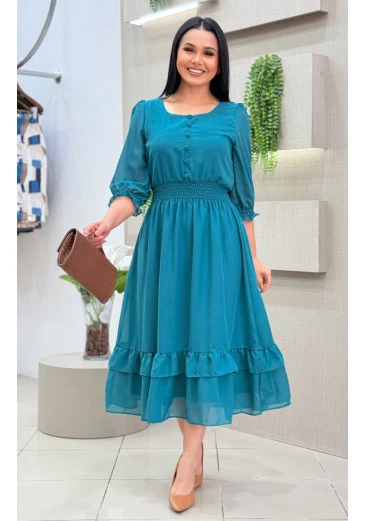 Vestido Tânia Em Chiffon Maria Amore Outono/Inverno 2025
