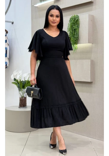 Vestido Jade Em Viscose Maria Amore Outono/Inverno 2025