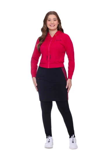 Jaqueta Carol Fitness Pink Poliamida Com Capuz Hapuk Outono/Inverno 2025