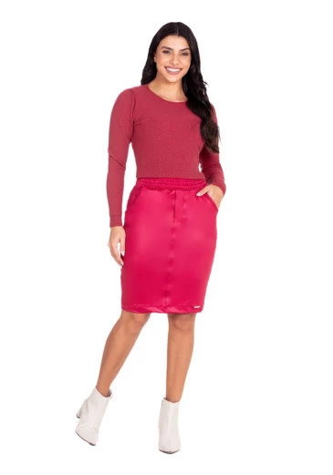 Blusa Núbia Em Malha Ribana Bordô Hapuk Outono/Inverno 2024 