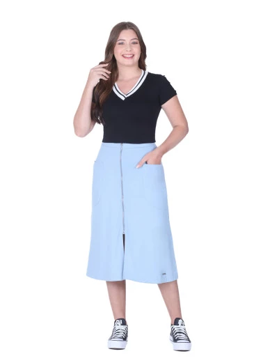 Blusa Leticia Em Malha Decote V Bicolor Preta Hapuk Primavera/Verão 2025