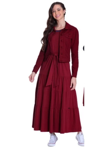 Jaqueta Angelica Em Jeans Color Bordo Hapuk  Outono/Inverno 2025