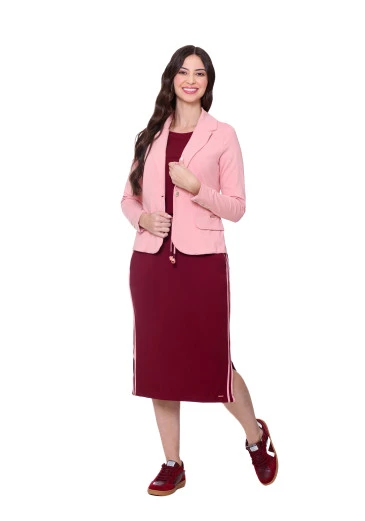 Blazer Elisa Rosa Em Malha Estruturada Hapuk Outono/Inverno 2025