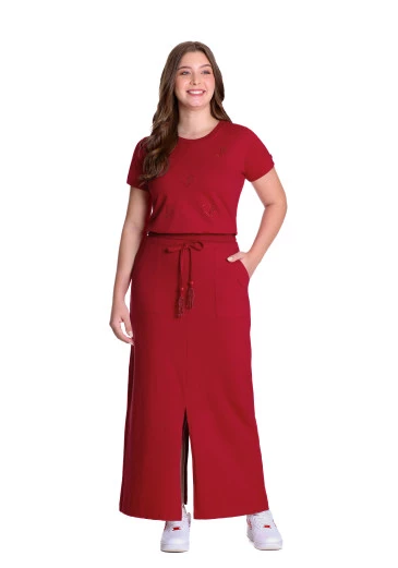 Blusa Júlia Em Moletinho Com Bordado Vermelha Hapuk Outono/Inverno 2025