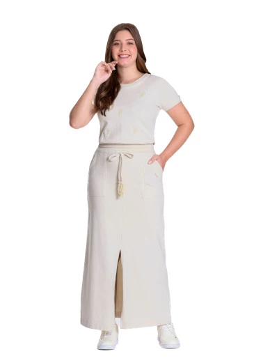 Blusa Júlia Em Moletinho Com Bordado Bege Hapuk Outono/Inverno 2025