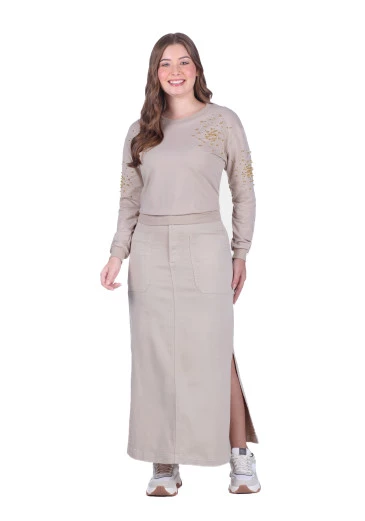 Blusa Alecsia Bege Hapuk Outono/Inverno 2025