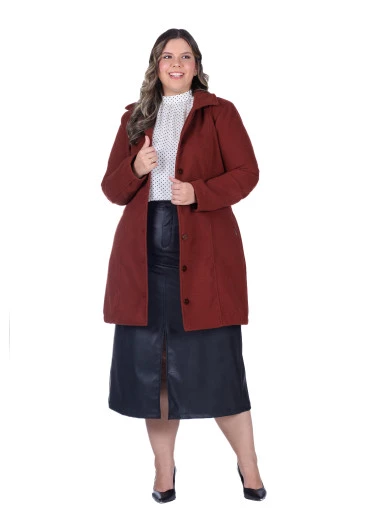 Trench Coat Soraia Marrom Em Lã Batida Hapuk Outono/Inverno 2025