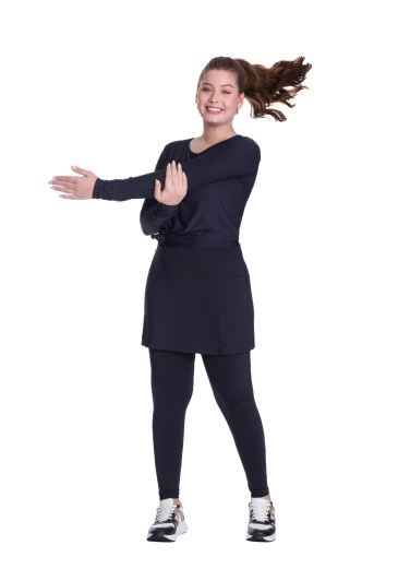 Blusa Gleice Em Malha Com Proteção UV Preto Hapuk Outono/Inverno 2025