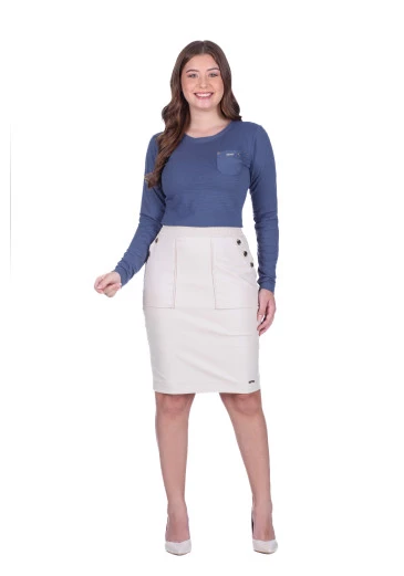 Blusa Lúmina Em Malha Texturizada Azul Hapuk Outono/Inverno 2025