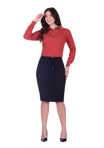 Blusa Rose Em Malha Texturizada Telha Hapuk   Outono/Inverno 2025