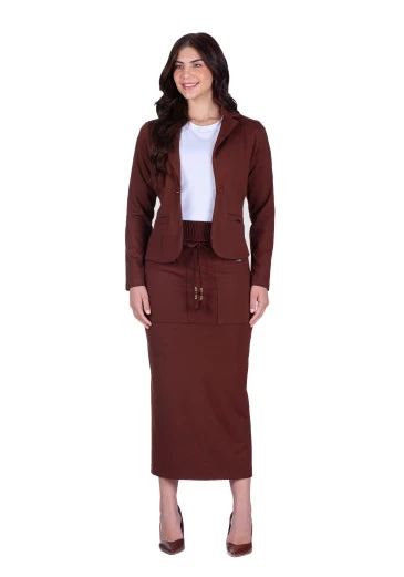 Blazer Francine Em Ponto Roma Marrom Escuro Hapuk Outono/Inverno 2025