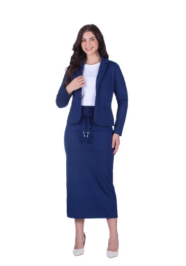Blazer Francine Em Ponto Roma Azul Marinho Hapuk Outono/Inverno 2025