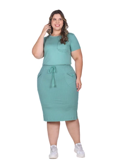 Blusa Elena Em Malha Lisa Verde Hapuk Outono/Inverno 2025