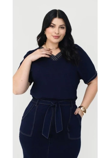 Blusa Emma Em Malha Plus Nítido Outono/Inverno 2025