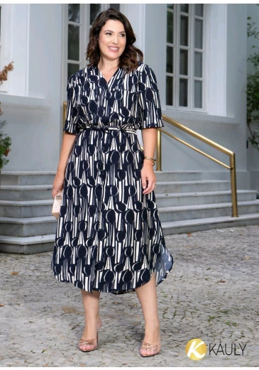 Chemissie Em Crepe Rayon Estampado Kauly Outono/Inverno 2025 