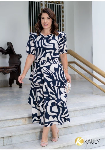 Vestido Max Azul Escuro Kauly Outono/Inverno 2025