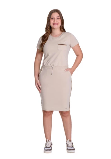 Conjunto Dircelei Em Molecotton Bege Hapuk Outono/Inverno 2025