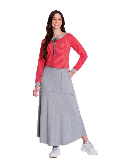 Conjunto Welissama Em Malha Com Listras Vermelho Hapuk Outono/Inverno 2025