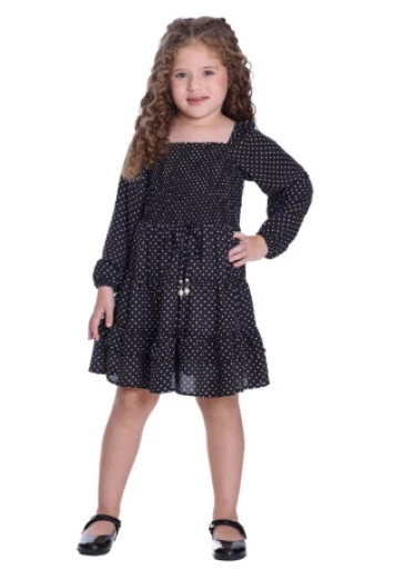 Vestido Clara Poa Preto Hapuk Outono/Inverno 2025