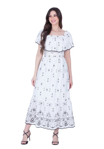Vestido Roseli Em Laise Com Lastex Preto Hapuk Primavera/Verão 2025 