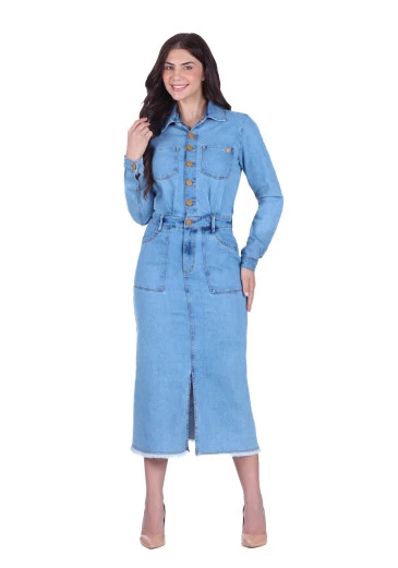 Vestido Berenice Em Jeans Claro Hapuk Outono/Inverno 2025