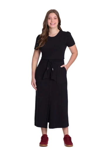 Vestido Lúcia Em Molecotton Preto Hapuk Outono/Inverno 2025