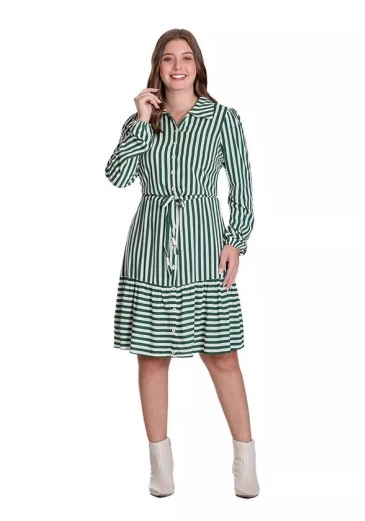 Vestido Thayla Em Viscose Verde Hapuk  Outono/Inverno 2025