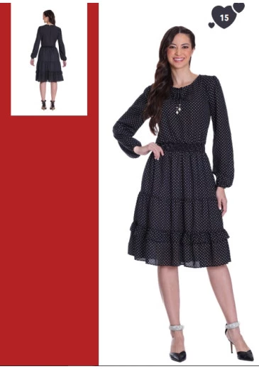 Vestido Thayla Poa Preto Hapuk Outono/Inverno 2025