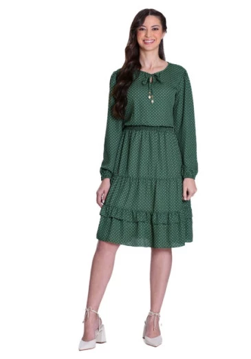 Vestido Thayla Poa Verde Hapuk Outono/Inverno 2025