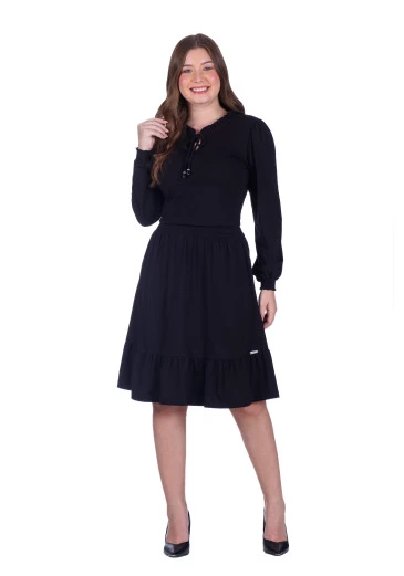 Vestido Mireya Em Malha Preto Hapuk Outono/Inverno 2025