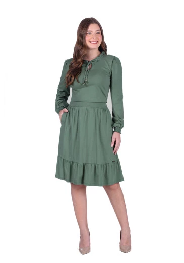 Vestido Mireya Em Malha Verde Hapuk Outono/Inverno 2025