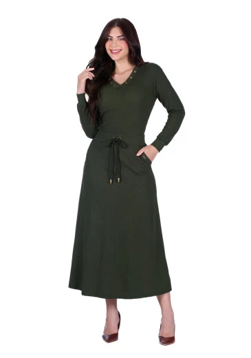 Vestido Morgana Em Malha Verde Hapuk Outono/Inverno 2025