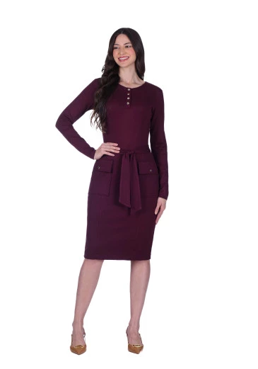 Vestido Fatima Em Ponto Roma Bordo Hapuk Outono/Inverno 2025