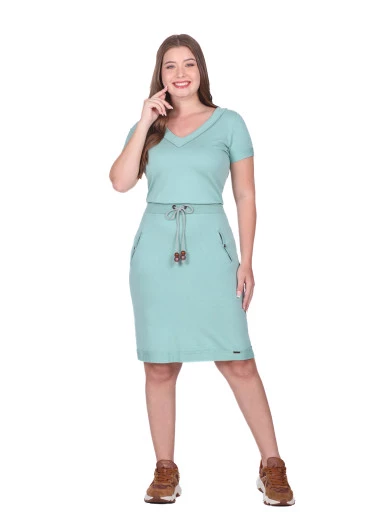 Vestido Jessie Em Moletom Creponado Verde Hapuk Outono/Inverno 2025