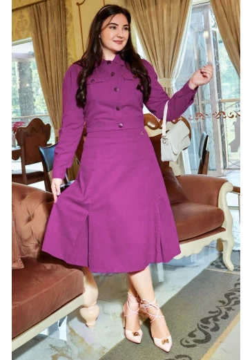 Casaqueto Samantha Em Linho Roxo Maria Amore Outono/Inverno 2025