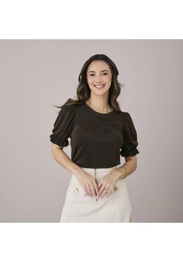 Blusa Nalva em Malha com Brilho Tata Martello Alto Verão 2025