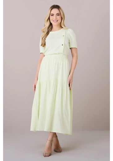 Conjunto Paola Em Viscose Listrado Verde Tatá Martello Outono/Inverno 2025