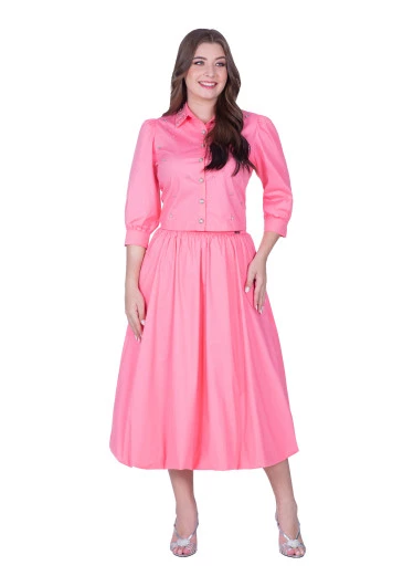 Conjunto Glaucia Em Tecido Com Bolsos Funcionais Rosa Hapuk Primavera/Verão 2025