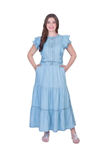 Conjunto Marla Em Tecido Leve Jeans Claro Hapuk Primavera/Verão 2025