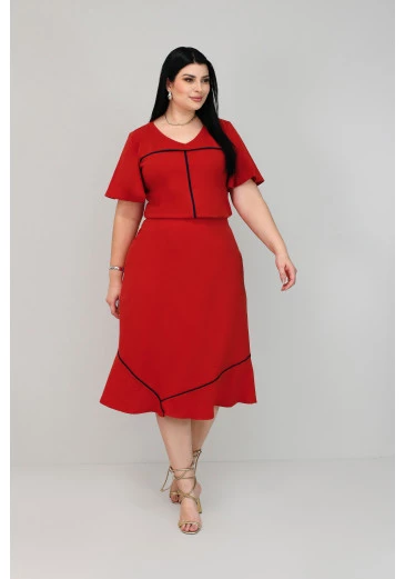 Conjunto Iris em Moletinho Piquet com Detalhes Terracota Nítido Primavera/Verão 2025 