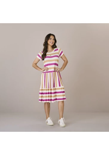 Vestido Eliane Em Moletinho Com Linho Tatá Martello Outono/Inverno 2025