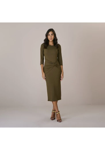 Vestido Dora Em Malha Stella Maris Verde Tatá Martello Outono/Inverno 2025