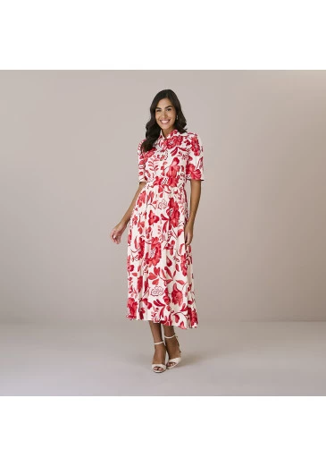 Vestido Judite Tecido Linho Estampado Linho Tatá Martello Outono/Inverno 2025