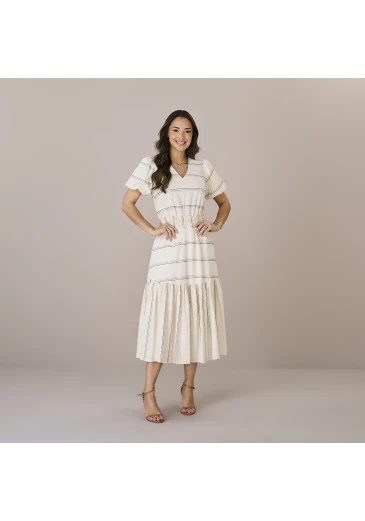 Vestido Rebeca Em Linho Bordado Verde Tatá Martello Outono/Inverno 2025