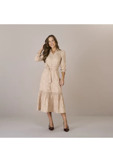 Vestido Talita Em Melange Bordado Bordo Tatá Martello Outono/Inverno 2025