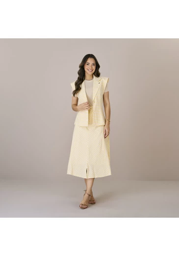 Conjunto Angelica Em Algodão Amarelo Tatá Martello Outono/Inverno 2025