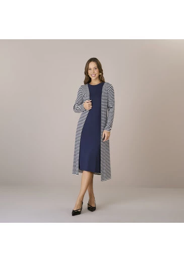 Cardigan Em Malha Azul Marinho Tatá Martello Outono/Inverno 2025